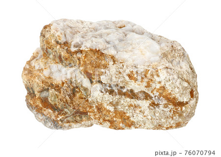 Nature quartz stone isolated on white background Nature quartz stone isolated on white background 76070794