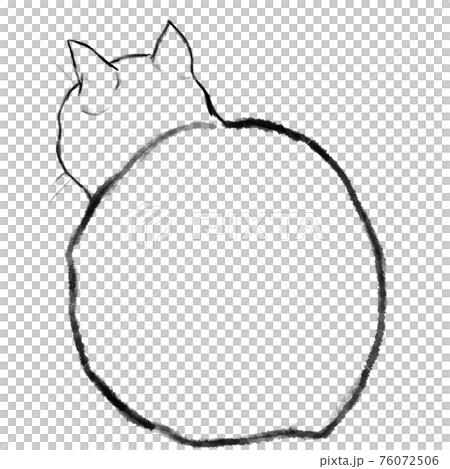 塗り絵 下絵素材 猫の後ろ姿のイラスト素材 76072506 Pixta