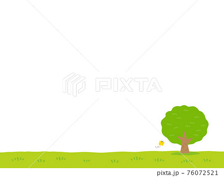 かわいい風景 緑 手書きイラスト素材のイラスト素材