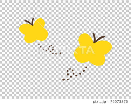 かわいい飛ぶちょうちょ 手書きイラストのイラスト素材