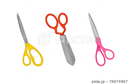 Scissors with Pair of Metal Blades as...のイラスト素材 [76074907