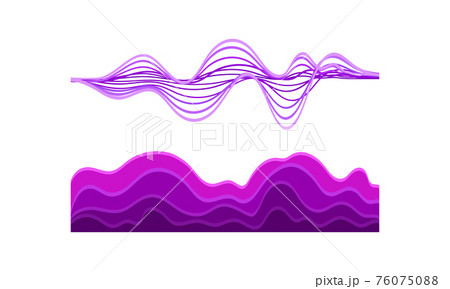 Acoustic Waves as Audible Sound with Compression and Decompression Vector Set 76075088