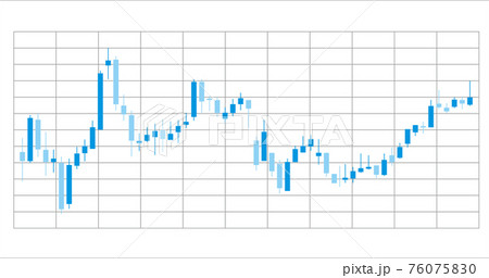 株価チャート株価推移のイメージイラスト ローソン足チャートのインフォグラフィックス白背景のイラスト素材
