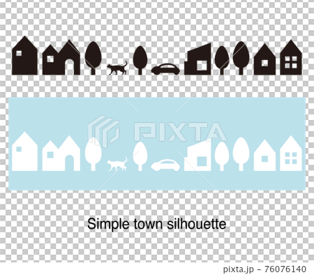町 街並み シンプル シルエット ベクター 素材のイラスト素材 町 街並み シンプル シルエット ベクター 素材のイラスト素材