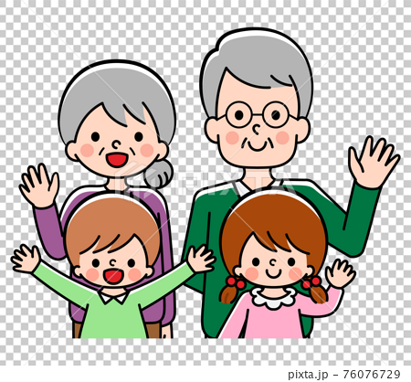 Family grandfather grandmother grandson upper body - Stock Illustration  [76076729] - PIXTA