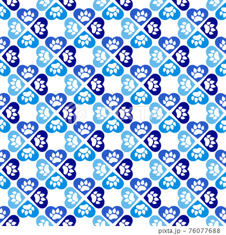 Paw print repeating seamless pattern.  76077688