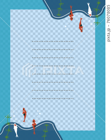 錦鯉の爽やかお手紙フレーム 76078085