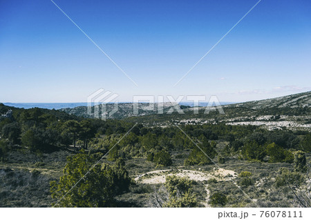 view from the top of a mountain in catalonia. 76078111