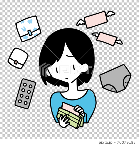生理用品を買う女性(カラー) 76079185