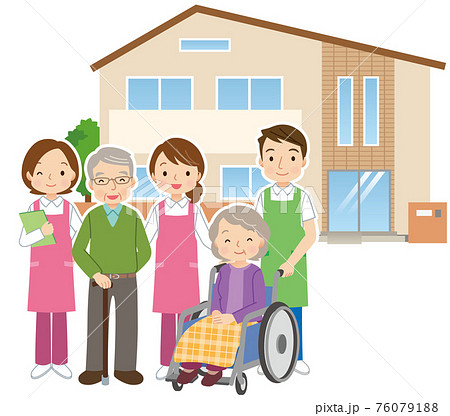 高齢者と介護士　老人ホーム 76079188