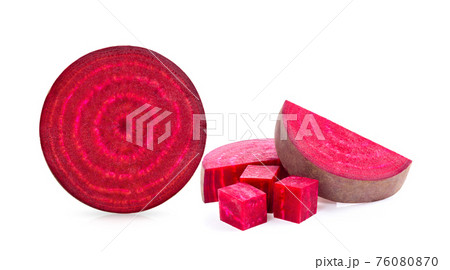 Beetroot slices isolated on white 76080870