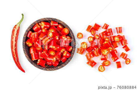 red chili pepper isolated on white background 76080884