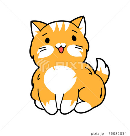Illustration Of Cute Kawaii Cat Cartoon のイラスト素材