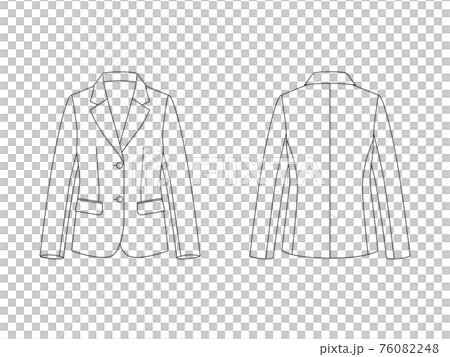 レディースジャケット　二つボタン　ハンガーイラスト 76082248