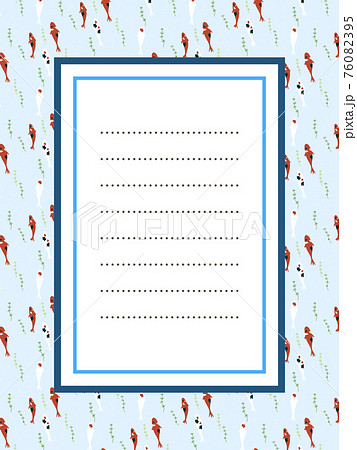 錦鯉の爽やかパターンお手紙フレーム 76082395