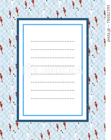 錦鯉の爽やかパターンお手紙フレーム 76082395