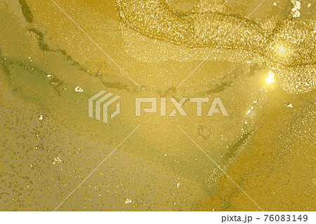 Lime green and gold pattern with texture of geode and sparkles Lime green and gold pattern with texture of geode and sparkles 76083149