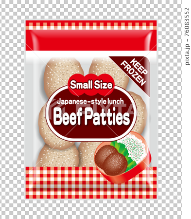 冷凍ハンバーグの袋のイラスト 76083552