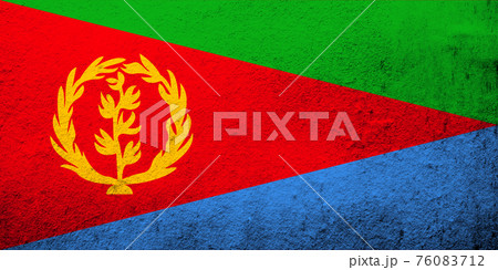 The State of Eritrea national flag. Grunge background The State of Eritrea national flag. Grunge background 76083712