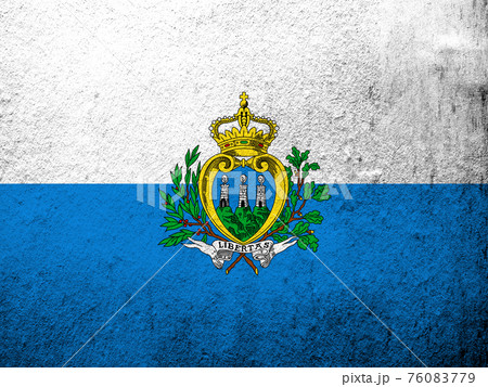 The Republic of San Marino National flag. Grunge background The Republic of San Marino National flag. Grunge background 76083779