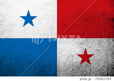 The Republic of Panama National flag. Grunge background 76083784