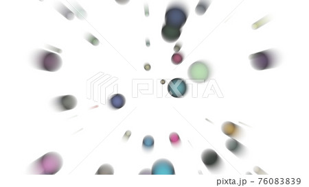 CGボール　多数の転がる球体の背景素材　ブラスと効果 76083839