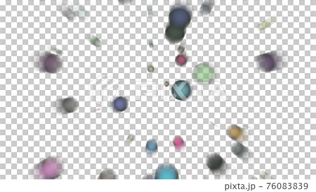 CGボール　多数の転がる球体の背景素材　ブラスと効果 76083839