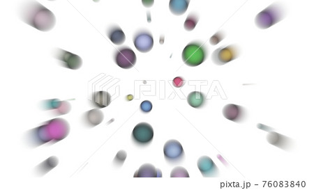 CGボール　多数の転がる球体の背景素材　ブラスと効果 76083840