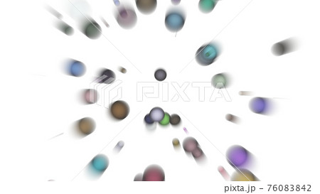 CGボール　多数の転がる球体の背景素材　ブラスと効果 76083842
