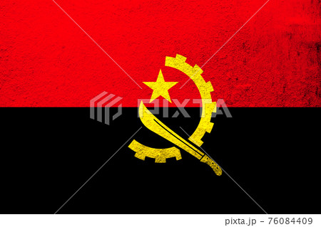 Republic of Angola national. Grunge background 76084409