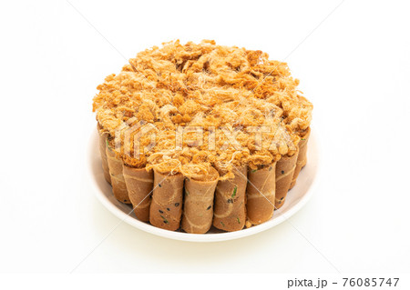 crispy coconut roll with dried shredded pork crispy coconut roll with dried shredded pork 76085747
