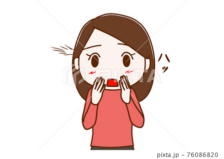 何かに気が付いてハッとする女性のイラスト素材