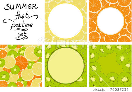 square background set with kiwi and citrus fruit square background set with kiwi and citrus fruit 76087232