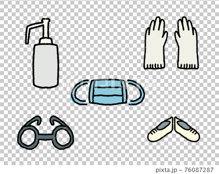 日常の感染防止イラスト(カラー) 76087287