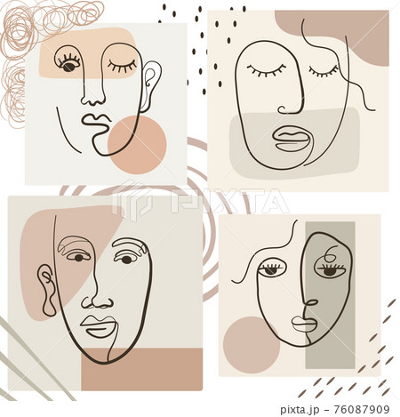 Modern abstract faces. Modern abstract faces. 76087909