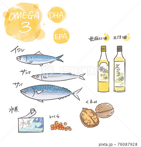 Main Foods Of Omega 3 Stock Illustration