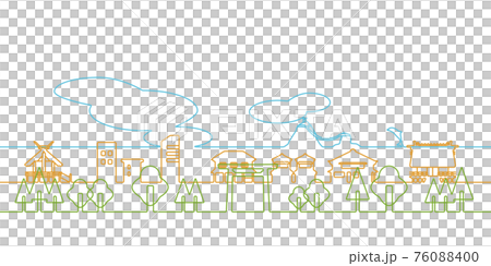 Ise cityscape line drawing Ise cityscape line drawing 76088400