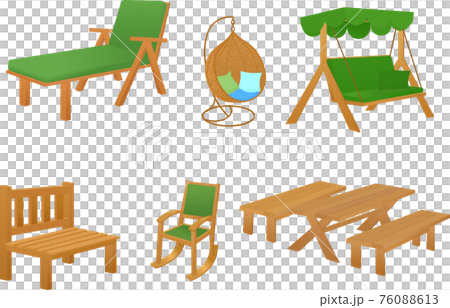 Set of wooden cartoon garden furniture Set of wooden cartoon garden furniture 76088613