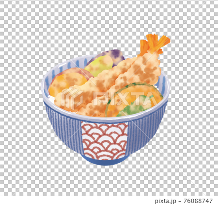 リアルで美味しそうな天丼のイラストレーション 76088747