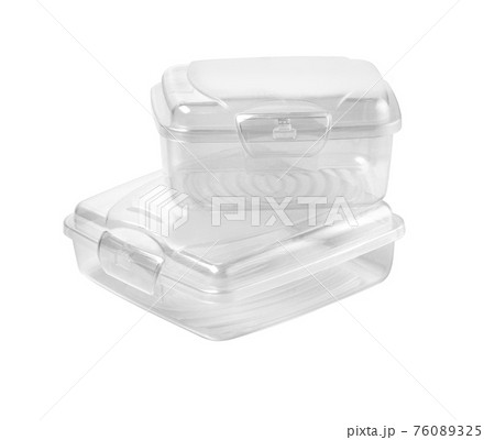 Two reusable plastic food storage containers Two reusable plastic food storage containers 76089325