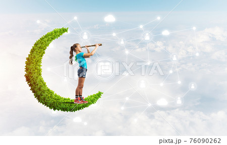 Idea of children Internet communication or online playing and parent control 76090262
