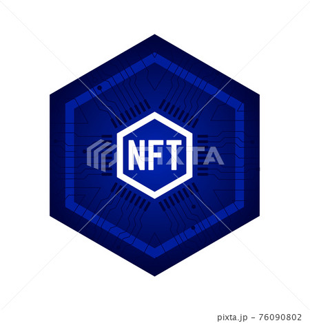 NFT non fungible token blue icon crypto NFT non fungible token blue icon crypto 76090802