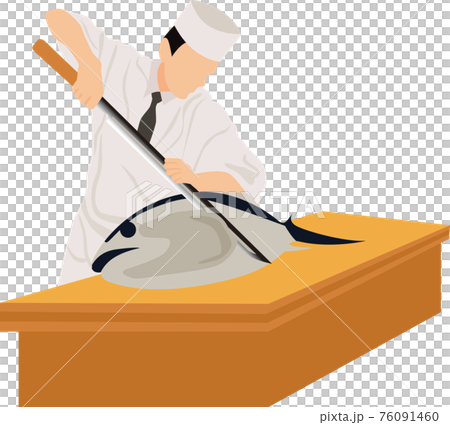 Tuna dismantling show illustration Tuna dismantling show illustration 76091460