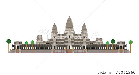 Angkor Wat (Cambodia). Isolated on white background vector illustration. 76091566
