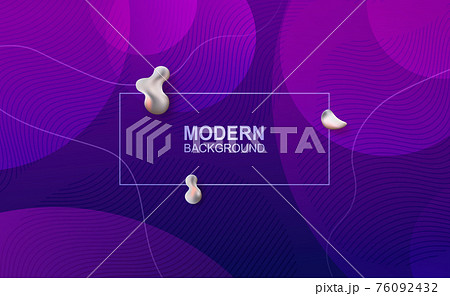Abstract composition with a gradient of blue and purple shades, a set of circles, wavy lines Abstract composition with a gradient of blue and purple shades, a set of circles, wavy lines 76092432