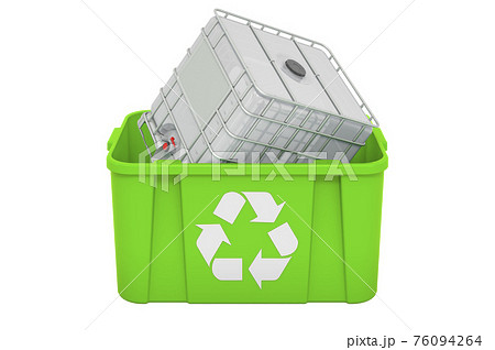 Recycling trashcan with intermediate bulk. 3D rendering 76094264