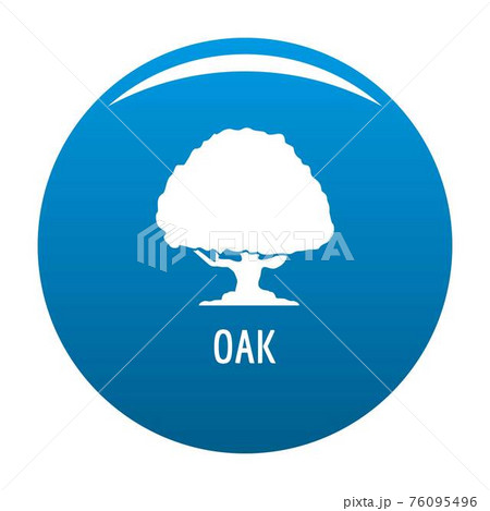 Oak tree icon blue vector 76095496