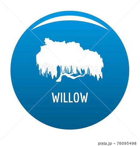 Willow tree icon blue vector 76095498