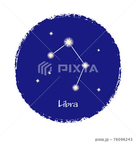 Libra zodiac constellation sign on dark background 76096243