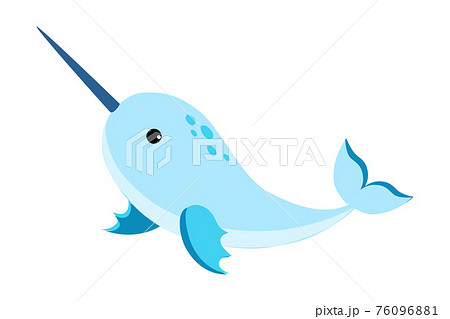 Narwhal with Long Tusk as Sea Animal Floating Underwater Vector Illustration Narwhal with Long Tusk as Sea Animal Floating Underwater Vector Illustration 76096881